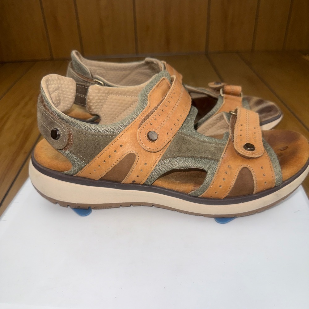 SAS Womens 10 M Comfort Sandals Brown Leather Multi Strap Walking Shoes 25858684